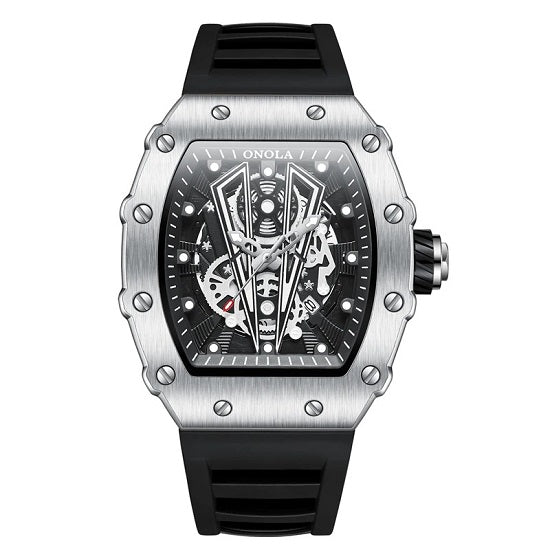 Mens Hublot Swiss Style Top Brand Tonneau Holow Dial Design  Luxury Multi-function Chronograph Quartz Watch Online