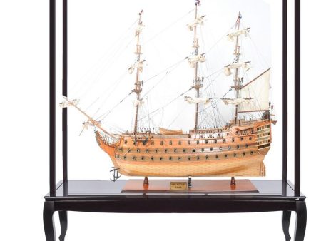 HMS Victory Xtract Large Tallship Wood Model Sailboat Assembled  With Display Case XL No Glass Sale