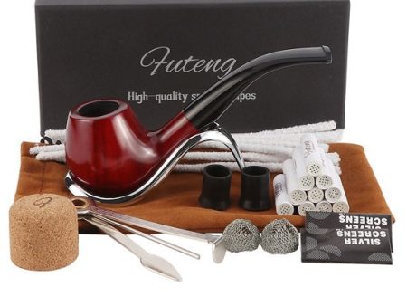 High Quality Handmade Premium Food Grade Natural Red Sandalwood  Wood Pipe with Accessories For Cheap