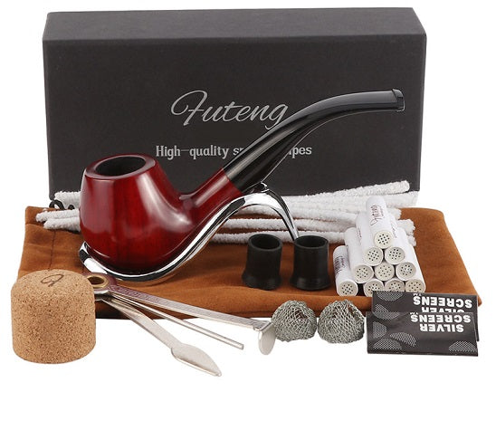 High Quality Handmade Premium Food Grade Natural Red Sandalwood  Wood Pipe with Accessories For Cheap