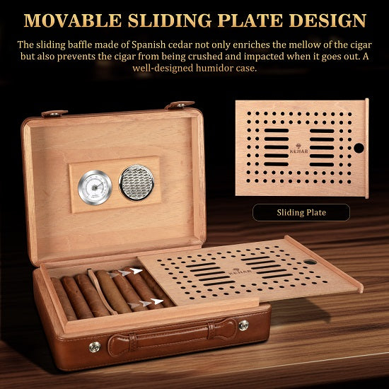 Portable Cedar Wood Multifunctional Travel Humidor with a Classic Crocodile Print Design. Cheap