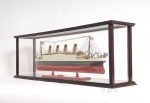 Display Case Cabinet Medium Wood with Plexiglas Panels For Cruise Ships Yachts and Boats For Sale