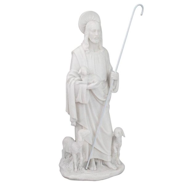 Jesus Crist Good Shepherd Bonded Marble Statue By Artist Carlo Bronti Online