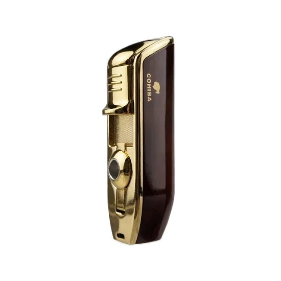 Private Collection COHIBA Lighter Metal 3 Jet Torch Lighter with Sharp Lighter Cigar Cutter Cheap