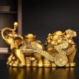 Bronze Fortune Elephant  Pulling Gold  to Your Home For Welth, Happiness and Prosperity Online Hot Sale