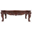 Cofee Tea Lion Legs Stunning Masterpiece Hand Carved Mahogany Table For Cheap