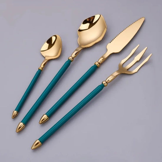 Upscale Elegant Cutlery Set 304 Stainless Steel 4 pic Set Household Dinnerware Online Hot Sale