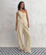 Boled Statement Vest Suit with Pants in Khaki Hot on Sale