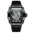 Mens Hublot Swiss Style Top Brand Tonneau Holow Dial Design  Luxury Multi-function Chronograph Quartz Watch Online