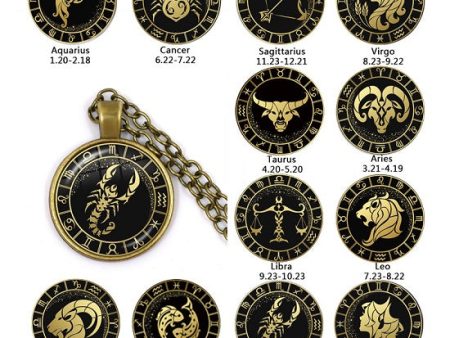 Astrology 12 Constellation Zodiac Signs Symbols Pendants and Neclases For Discount