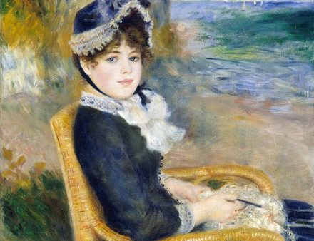 Pierre Auguste Renoir Lady By the Seashore Canvas Painting For Cheap