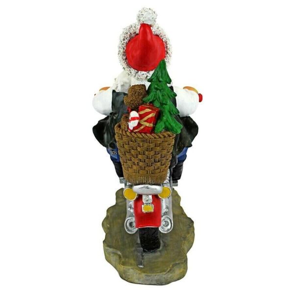 Christmas Santa Biker With Gifts Desktop Statue For Sale