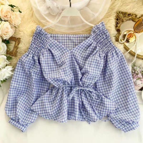 Decker Plaid Blouse For Discount