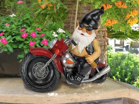 Gnome Biker Dude Cristmas Statue Discount