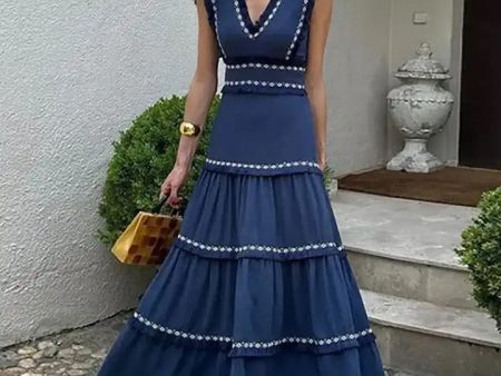 Rapunzel Cotton Summer Dress in Blue - Luxe Collection on Sale