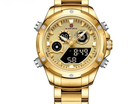 Mens Top Brand Military Grade  Multi-function Chronograph Quartz Alarm Digital Waterproof Luminous  Gold Gold Watch Online