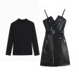 Champel PU Leather Dress in Black Online