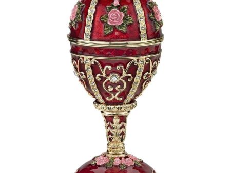 Easter Gift Romanov  Imperial Style Rosette Rose Enameled  Egg For Cheap