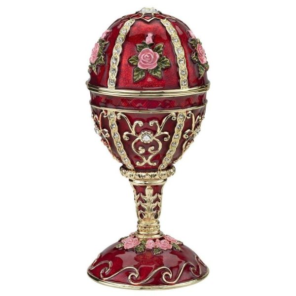 Easter Gift Romanov  Imperial Style Rosette Rose Enameled  Egg For Cheap