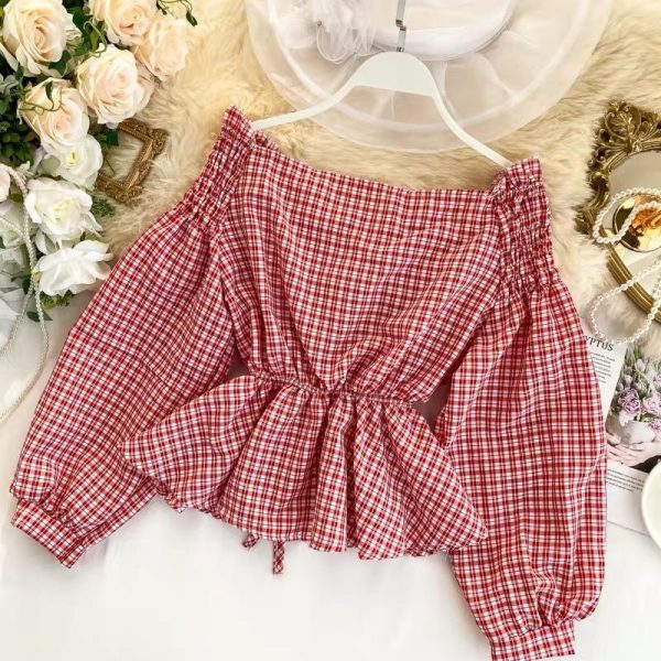 Decker Plaid Blouse For Discount