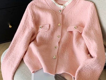 Gia Cute Heart Cardigans in Pink Fashion