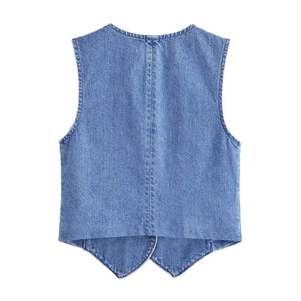 Cairo Denim Statement Vest Tops Online now