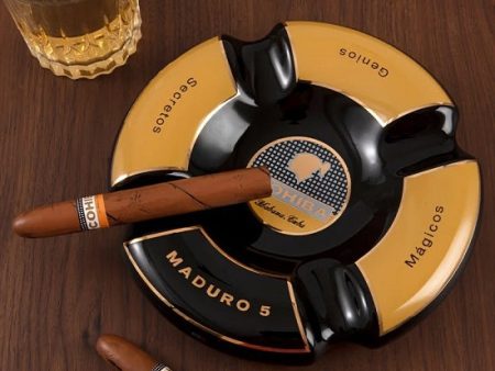 Cohiba Maduro Luxury Bone China Ceramic Round Cigar Sigaretts Ashtray Online now