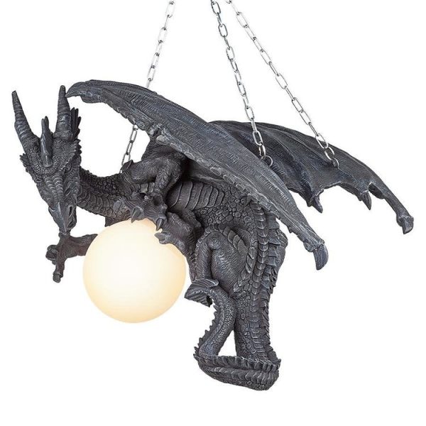 Dragon Sculptural Gothic Chandelier Lamp By Artist Gary Chang Fashion