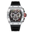 Mens Hublot Swiss Style Top Brand Design Silver Multi-function Luminous Waterproof Sports Chronograph Quartz Watch For Sale