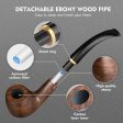 Scotte Handmade High Quality Premium Food Grade  Natural Real Makaaar Ebony Wood Pipe with Accessories For Sale