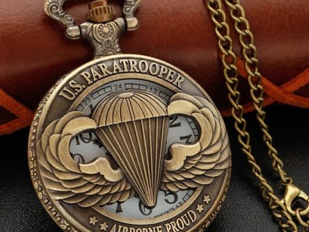 Combat Squadron Airborne Special Bronze Quartz Movement Pocket Watch Sale