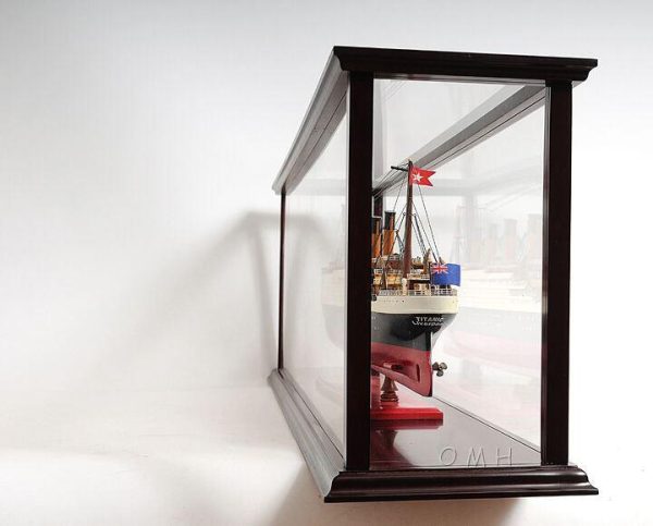 Display Case Cabinet Medium Wood with Plexiglas Panels For Cruise Ships Yachts and Boats For Sale