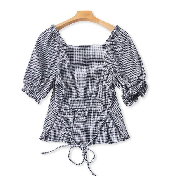 Decker Plaid Blouse For Discount