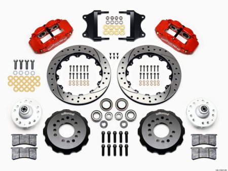 Wilwood Narrow Superlite 6R Front Hub Kit 12.88in Red Heidts Tri -5 2 inch Drop Spindle For Sale