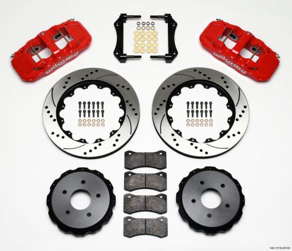 Wilwood AERO4 Rear Kit 14.00in Drilled Red 97-04 Corvette C5 Z06 05-13 C6 For Cheap