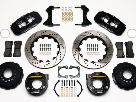 Wilwood AERO4 Rear P-Brake Kit 14.00in Drilled 58-64 Olds Pontiac Ends 2.81in Offset Sale