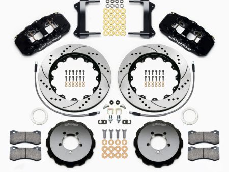 Wilwood AERO6 Front Hat Kit 14.00 Drilled 1999-2012 Subaru WRX w Lines Hot on Sale