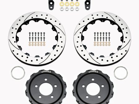 Wilwood Pro-Matrix Rear Kit Drilled 05-12 Mustang GT (2pc Hat Rtr) Online now