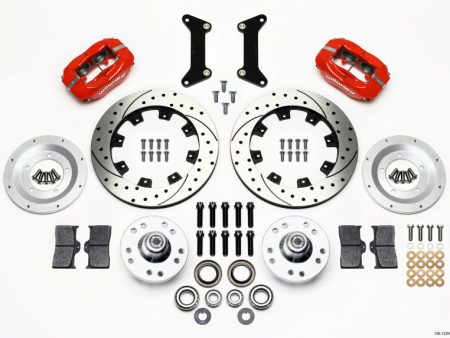 Wilwood Forged Dynalite Front Kit 12.19in Drilled Red 79-87 GM G Body For Sale