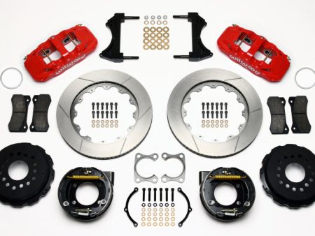 Wilwood AERO4 Rear P-Brake Kit 14.00in Red Big Ford Old Style 2.36in Offset For Sale