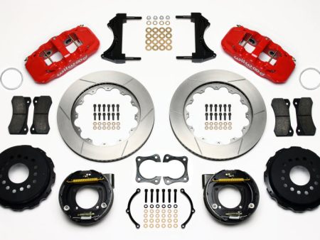 Wilwood AERO4 Rear P-Brake Kit 14.00in Red 58-64 Olds Pontiac Ends 2.81in Offset Supply