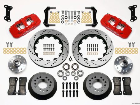 Wilwood AERO6 Front Hub Kit 14.00 Drilled Red 67-69 Camaro 64-72 Nova Chevelle For Discount