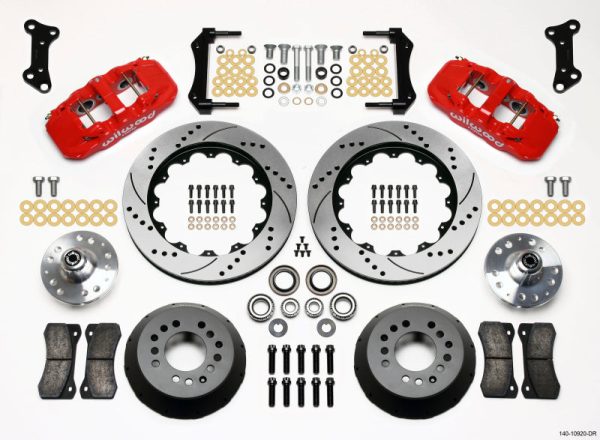 Wilwood AERO6 Front Hub Kit 14.00 Drilled Red 67-69 Camaro 64-72 Nova Chevelle For Discount