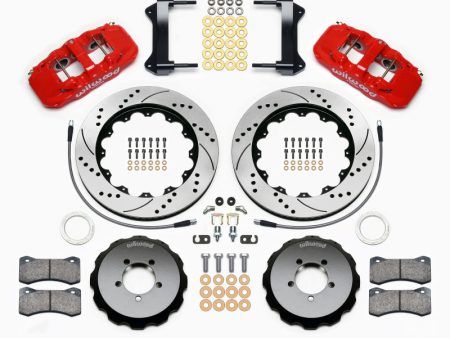 Wilwood AERO6 Front Hat Kit 14.00 Drilled Red 1999-2012 Subaru WRX w Lines Discount