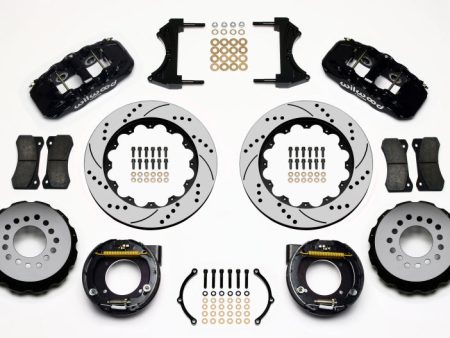 Wilwood AERO4 Rear P-Brake Kit 14.00in Drilled Chevy C-10 2.42 Offset 5-lug on Sale