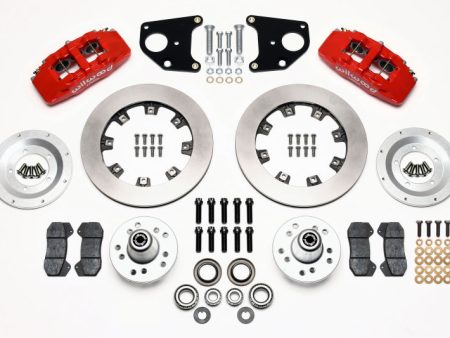 Wilwood Dynapro 6 Front Hub Kit 12.19in Red 62-72 CDP B & E Body-Drum Sale