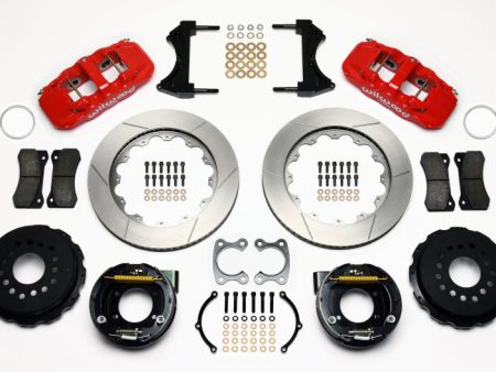 Wilwood AERO4 Rear P-Brake Kit 14.00in Red Small Ford 2.50in Offset Online