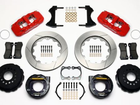 Wilwood AERO4 Rear P-Brake Kit 14.00in Red Big Ford New Style 2.50in Offset Online Sale