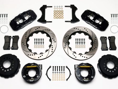 Wilwood AERO4 Rear P-Brake Kit 14.00in Drilled 2005-2014 Mustang Sale