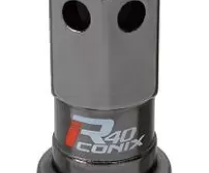 Project Kics R40 Iconix  12x1.25 Black Lug Nut (Black Seat) - 1pc Online Hot Sale